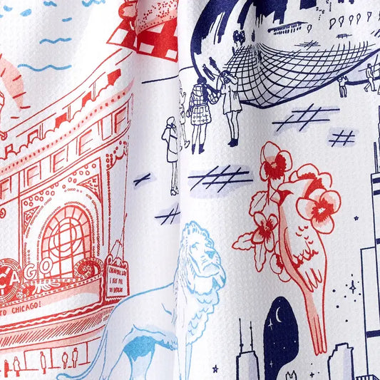 Geometry Chicago In Color Tea Towel