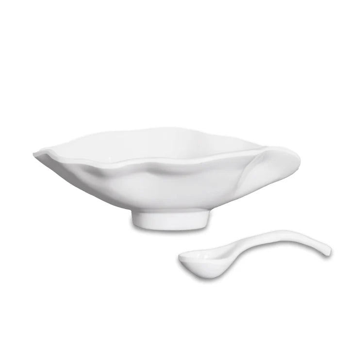 VIDA Havana Sm Oval Bowl with Spoon (White)