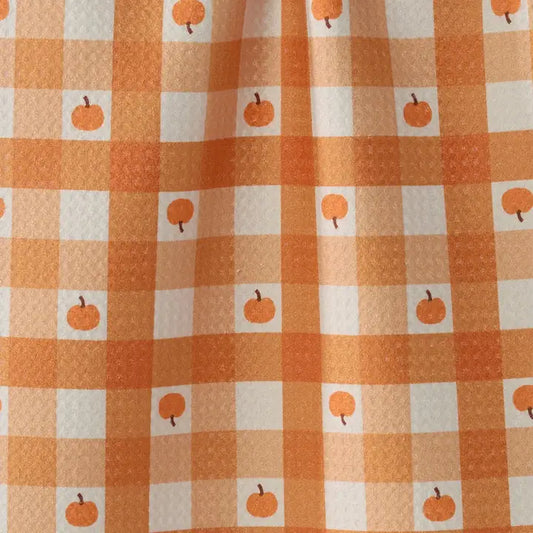 Geometry Pumpkin Check Bar Towel