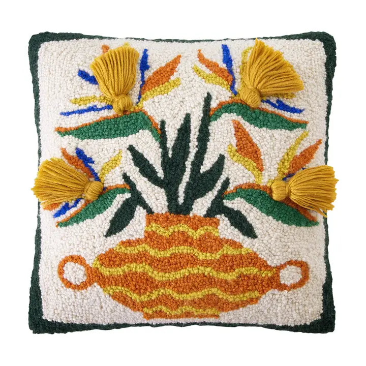Strelitzia with Tassels Hook Pillow