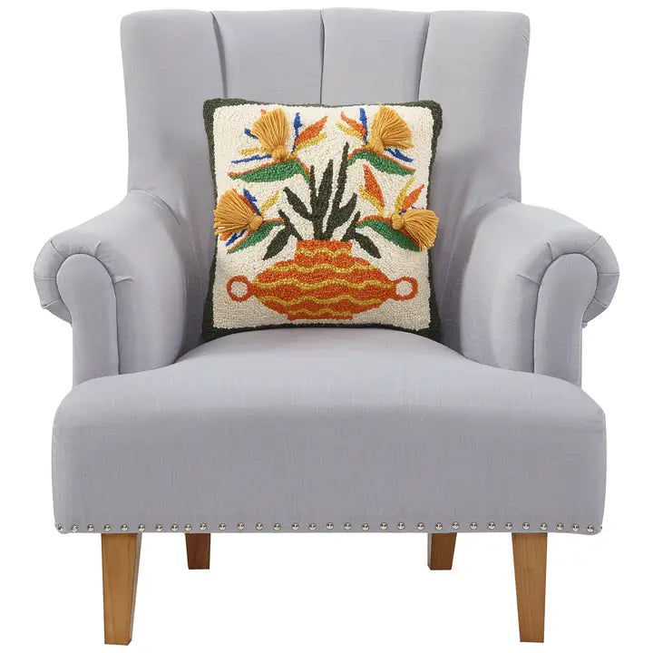 Strelitzia with Tassels Hook Pillow