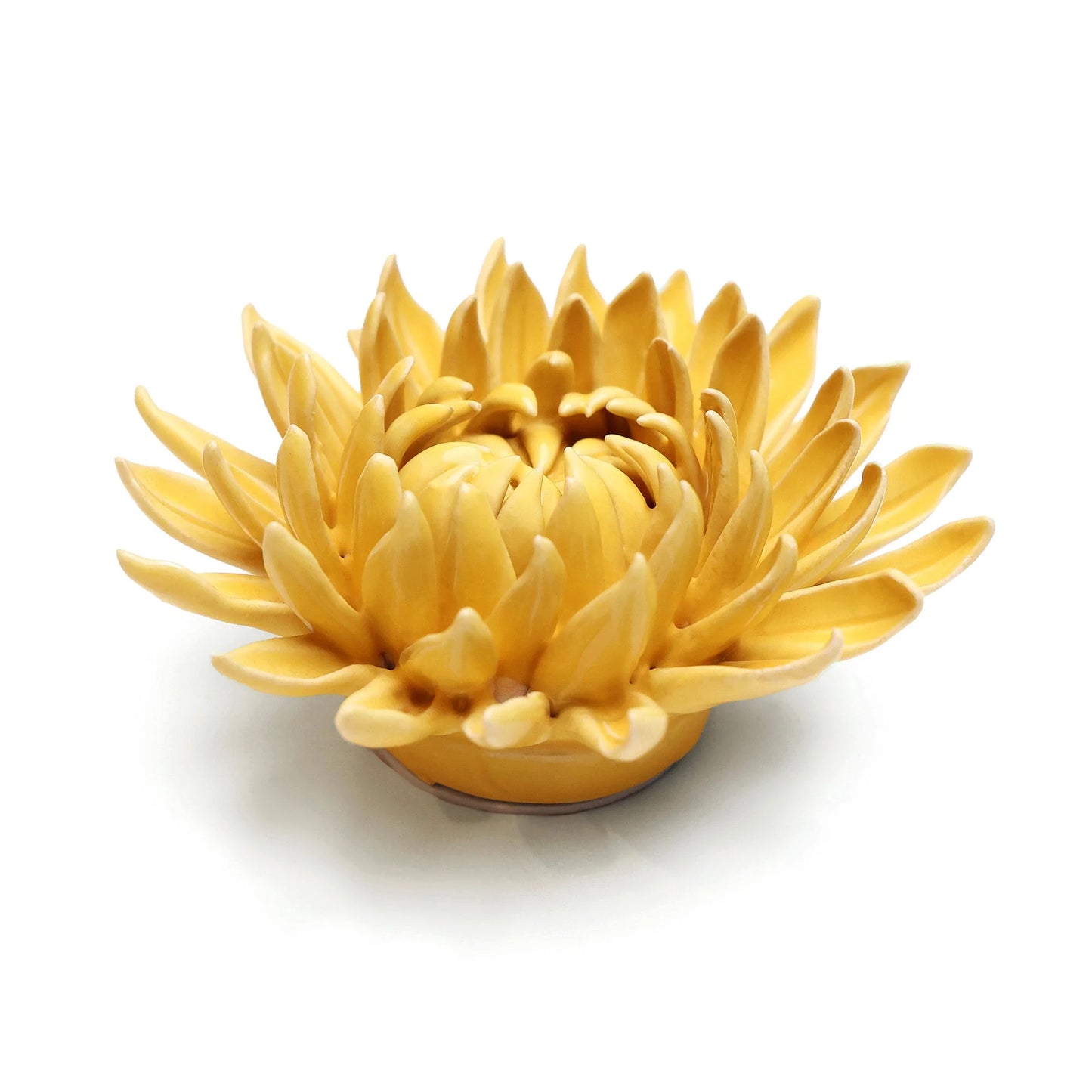 English Garden Ceramic Flower Wall Art Mum Yellow