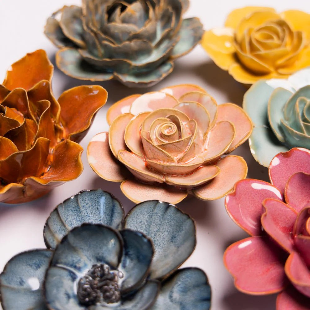 Pink Ranunculus Ceramic Flower
