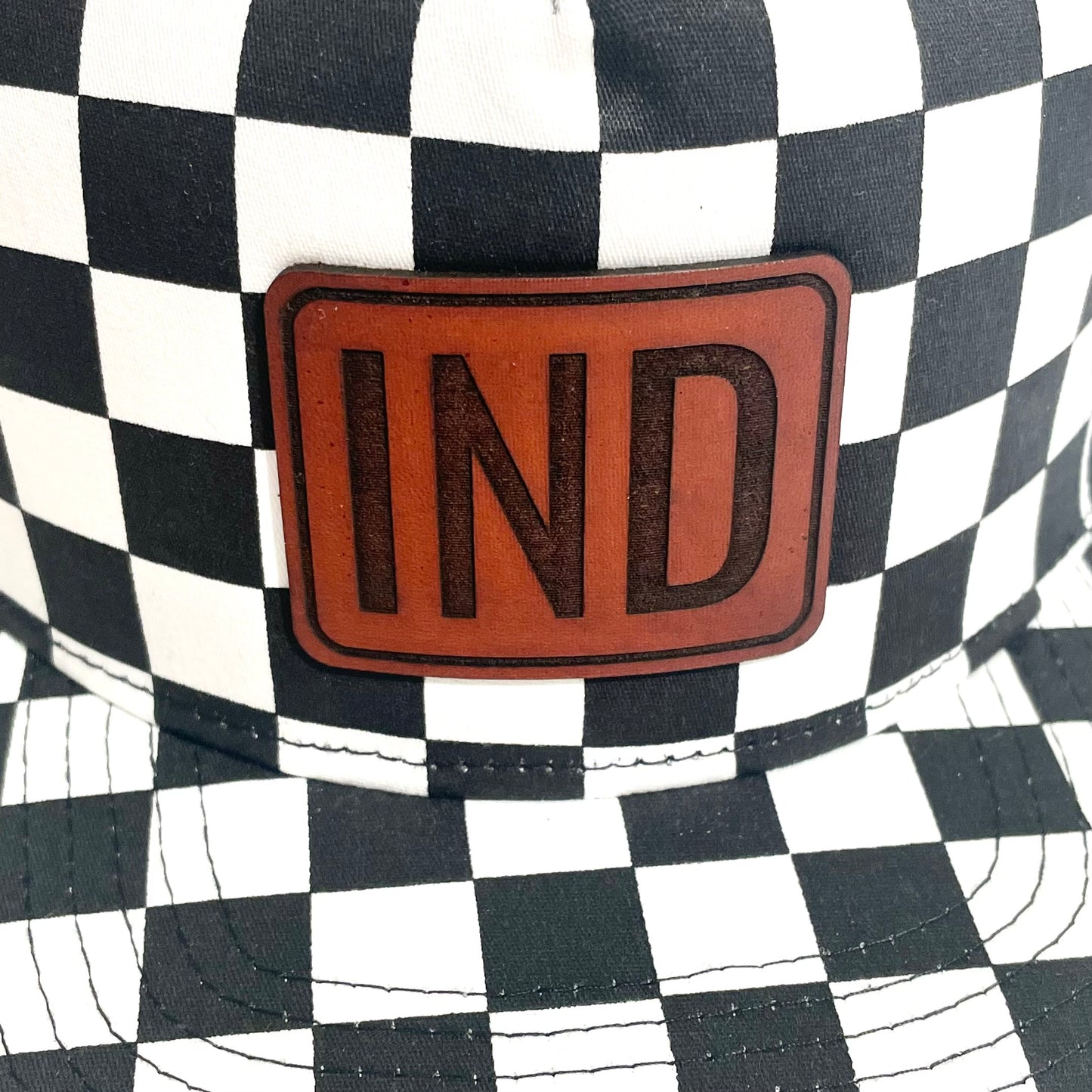 IND Leather Patch Checkered Hat