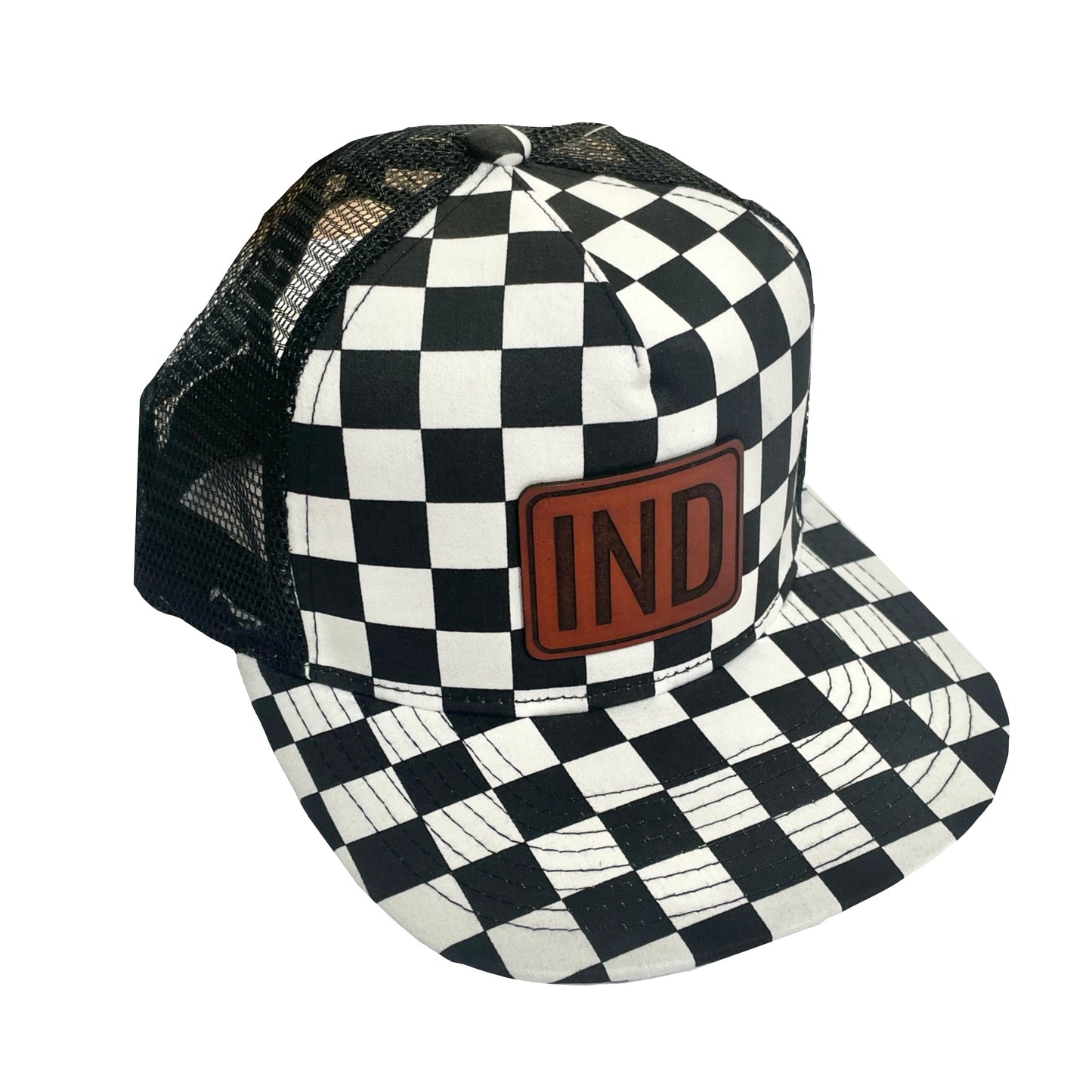 IND Leather Patch Checkered Hat