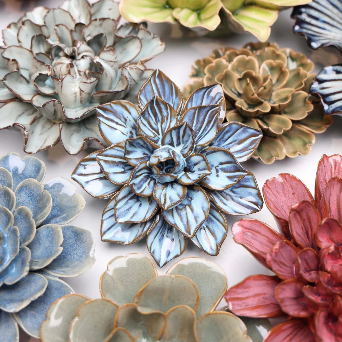 Blue Aster Japan Ceramic Flower