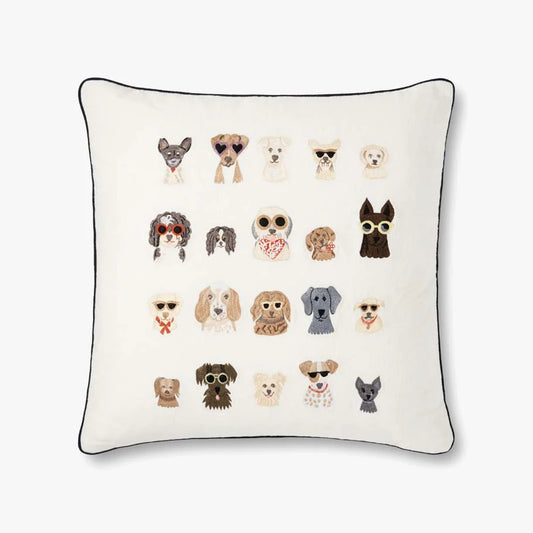 Dog Days Embroidered Pillow