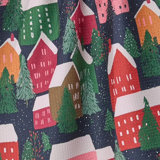 Geometry Alpine Village Tea Towel