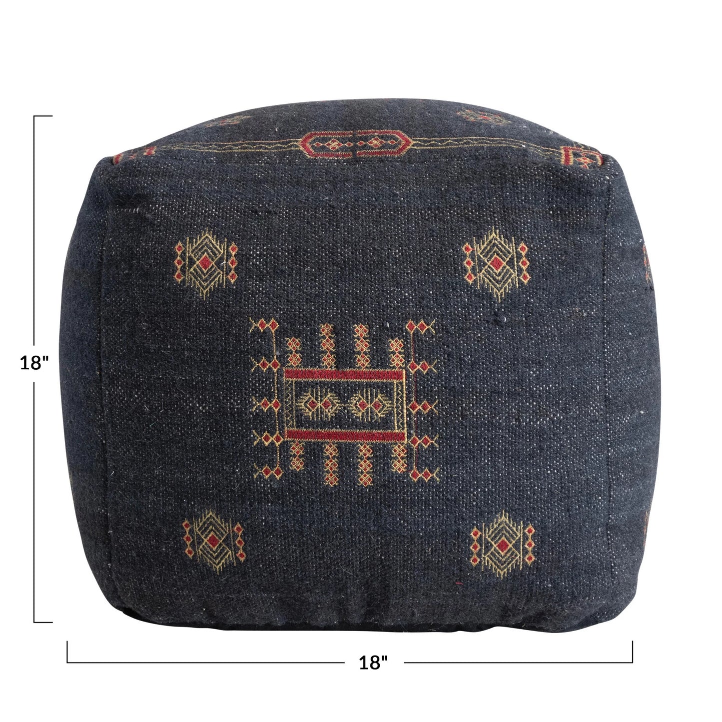 Cotton & Wool Kilim Pouf