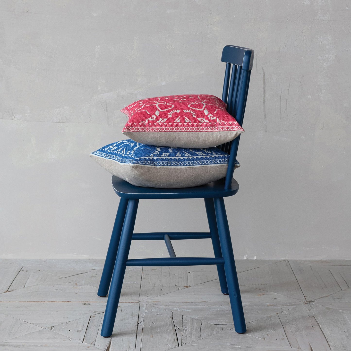 Embroidery & Chambray Square Pillow