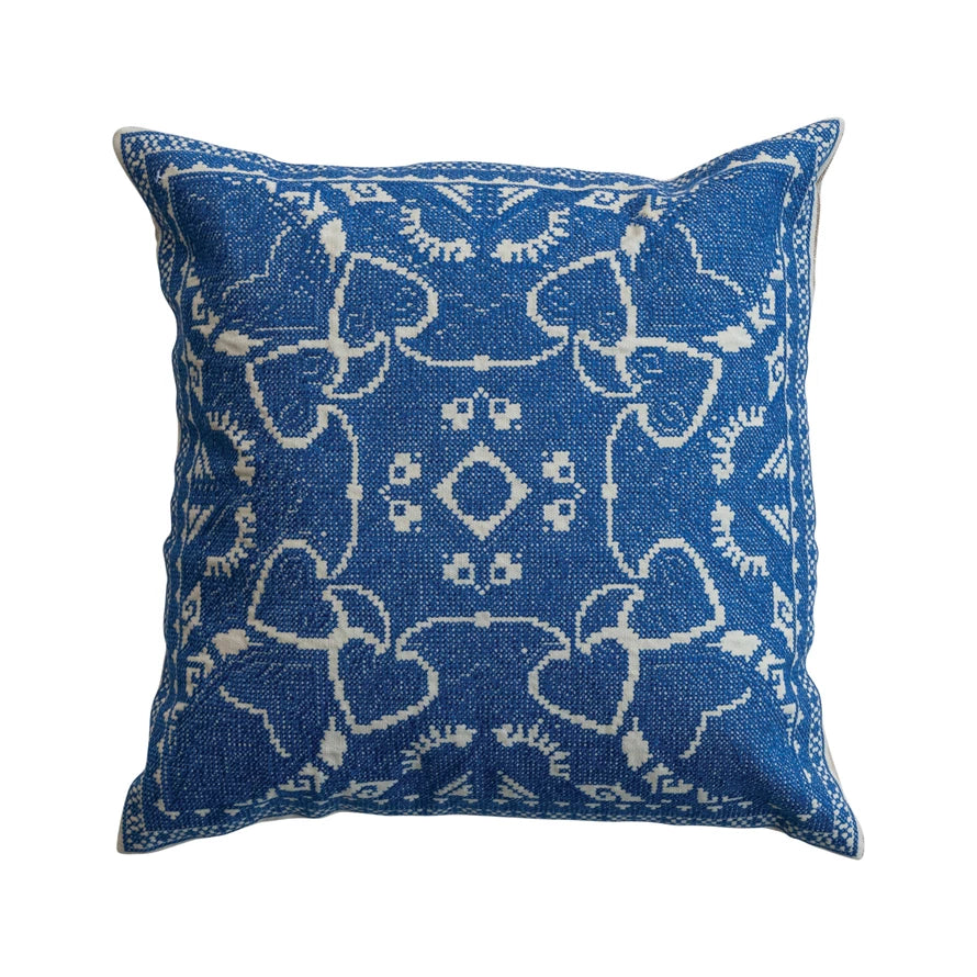 Embroidery & Chambray Square Pillow