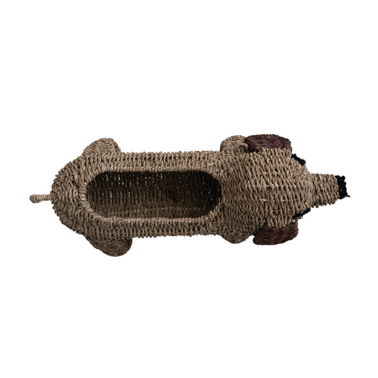 Handwoven Seagrass Dog Basket