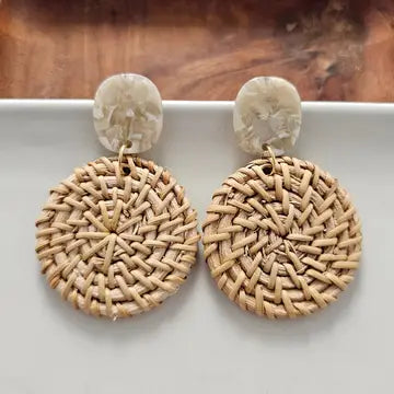 Dominica Earrings - Dark Rattan