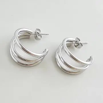 Luxe Treya Hoops - Silver