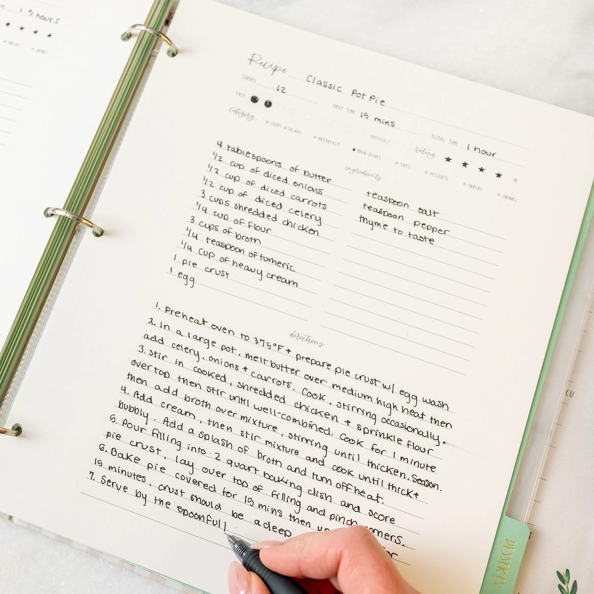 Strawberry Meadow Recipe Binder