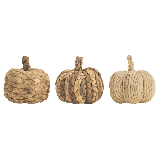 Natural Woven Pumpkin Box Set of 3