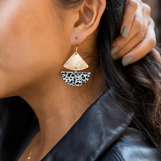 Ava Earrings - Black Dot