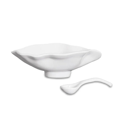 VIDA Havana Sm Oval Bowl with  Spoon (White)