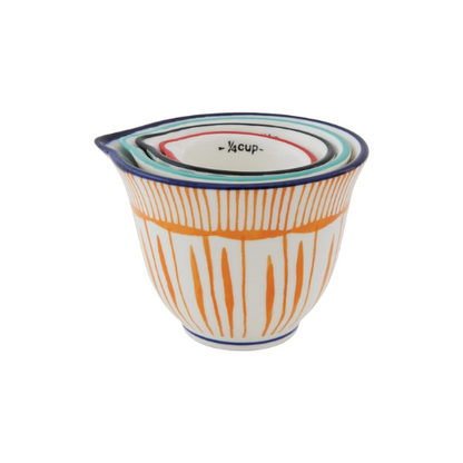 Hand-Stamped Measuring Cups with Stripes