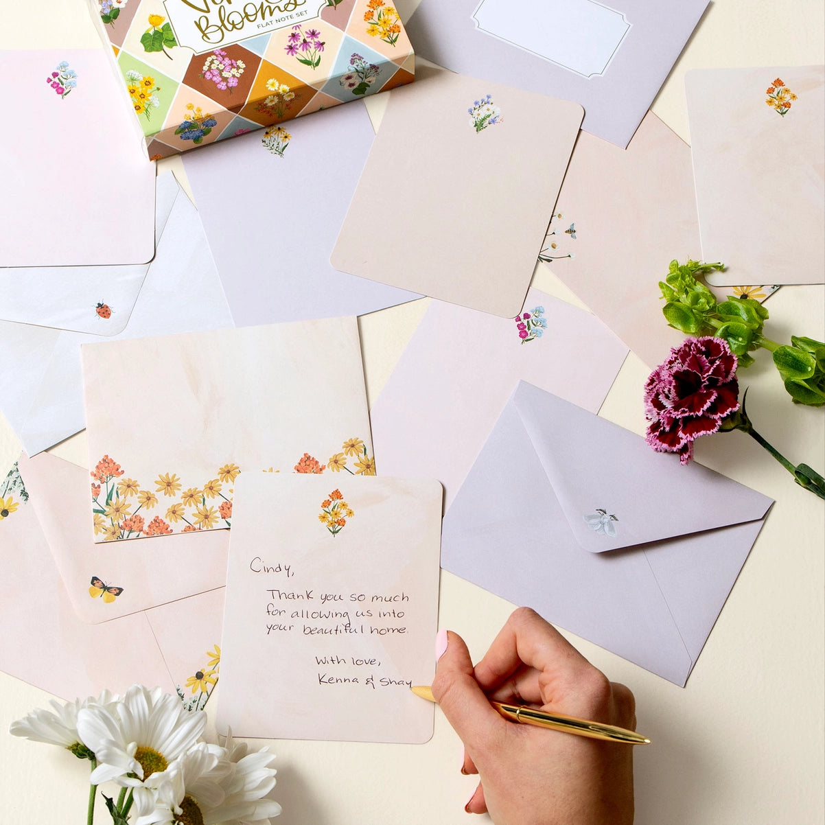 Vintage Blooms Flat Notecards