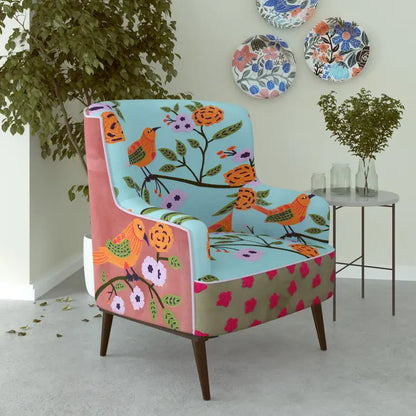 Floral & Birdie Embroidered Chair