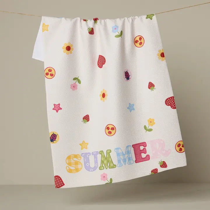 Geometry Summer Alphabet Tea Towel