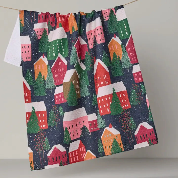 Geometry Alpine Village Tea Towel