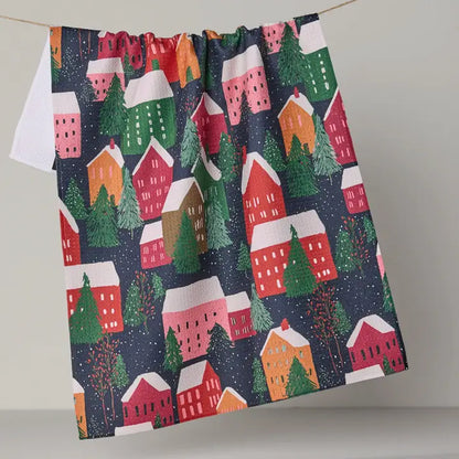 Geometry Alpine Village Tea Towel