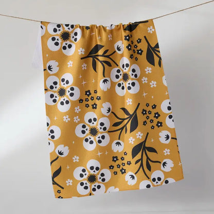 Geometry Marrow Bloom Tea Towel  - Orange