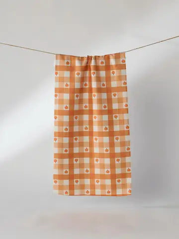 Geometry Pumpkin Check Bar Towel