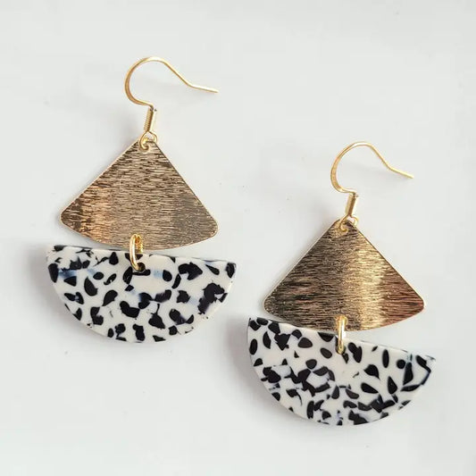 Ava Earrings - Black Dot