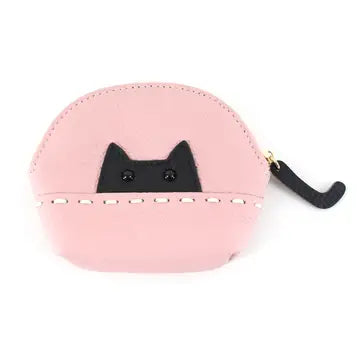 Leather Kitty Coin Purse