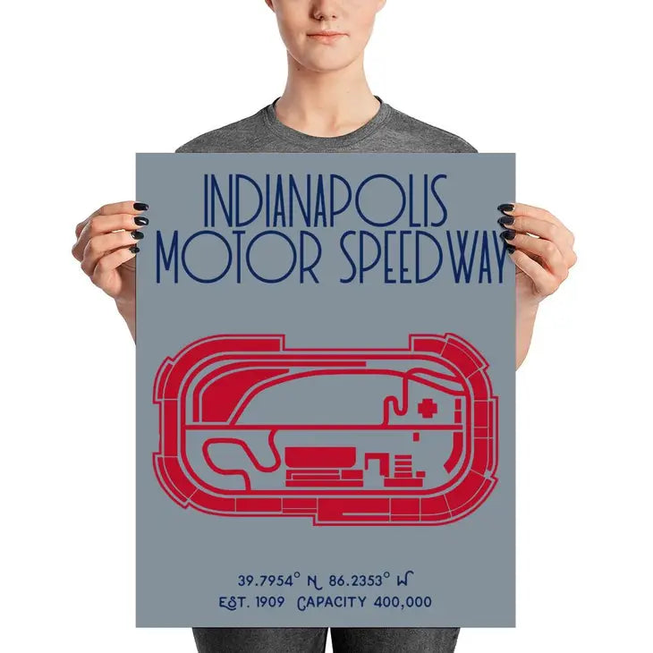 Indianapolis Motor Speedway Track Print  18x24
