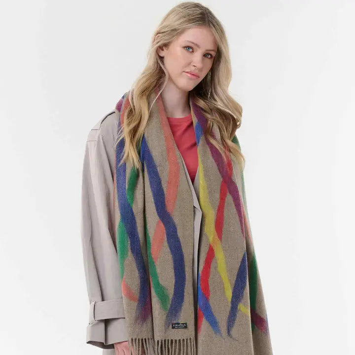 Colour Stripes Needle Punch Wrap