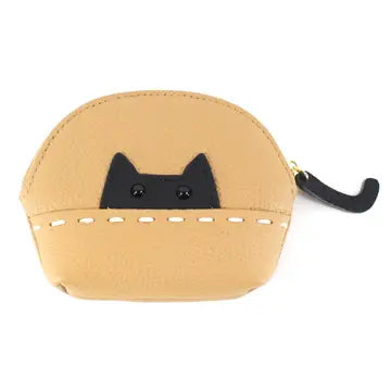 Leather Kitty Coin Purse