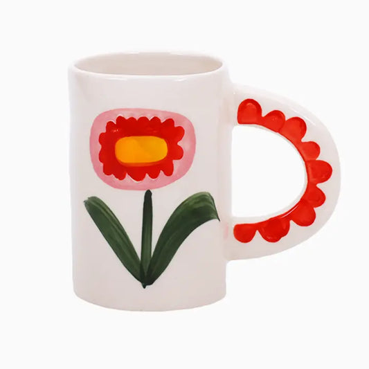 Hand-Painted Flower Mug