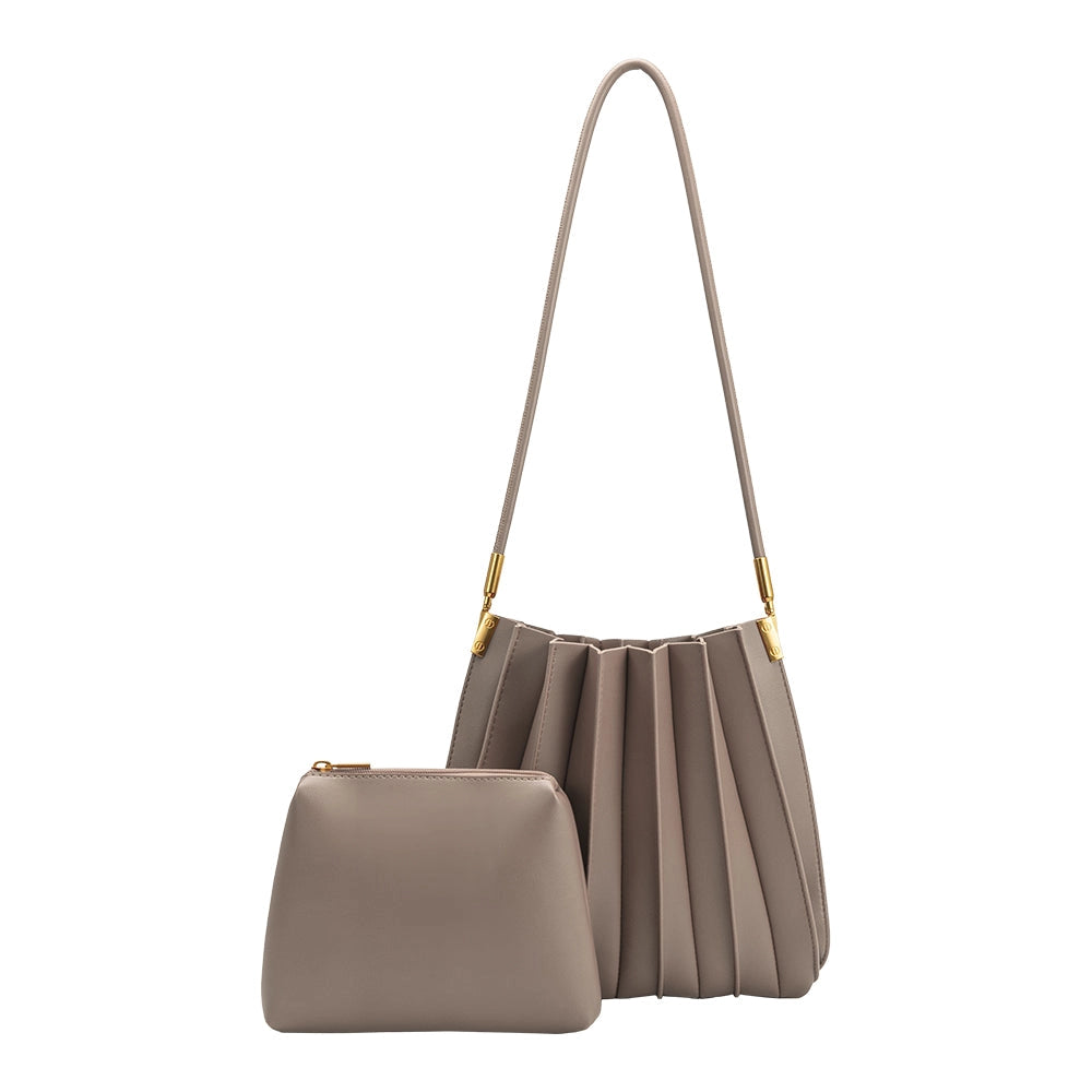 Carrie Pleated Vegan Leather Bag