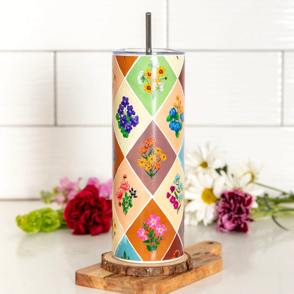 Vintage Blooms Skinny Tumbler