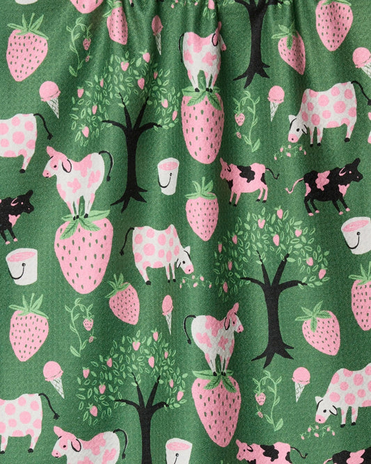 Strawberry Cows Tea Towel by Geometry