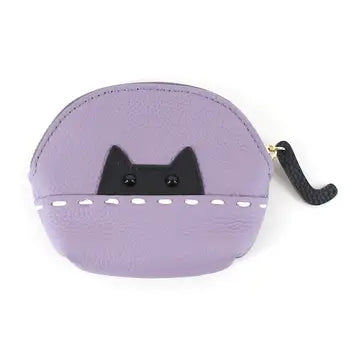 Leather Kitty Coin Purse