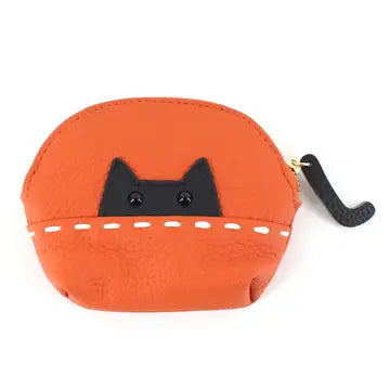Leather Kitty Coin Purse