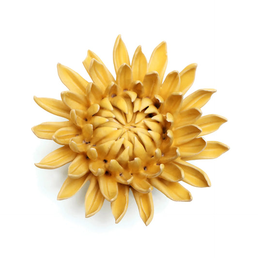 English Garden Ceramic Flower Wall Art Mum Yellow