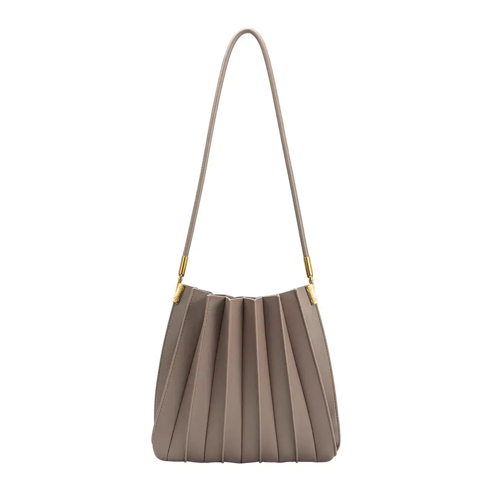 Carrie Pleated Vegan Leather Bag
