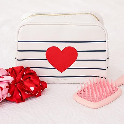 Draper James Striped Heart Pouch