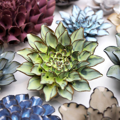 Green Aster Japan Ceramic Flower