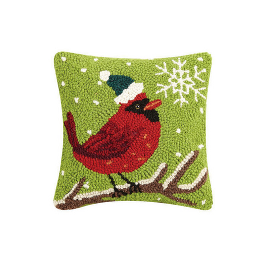 Cardinal with Snowflake Hook Pillow