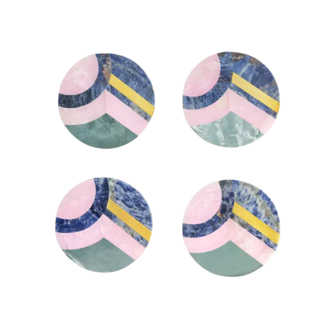 Provence Marble Coasters - Set of 4