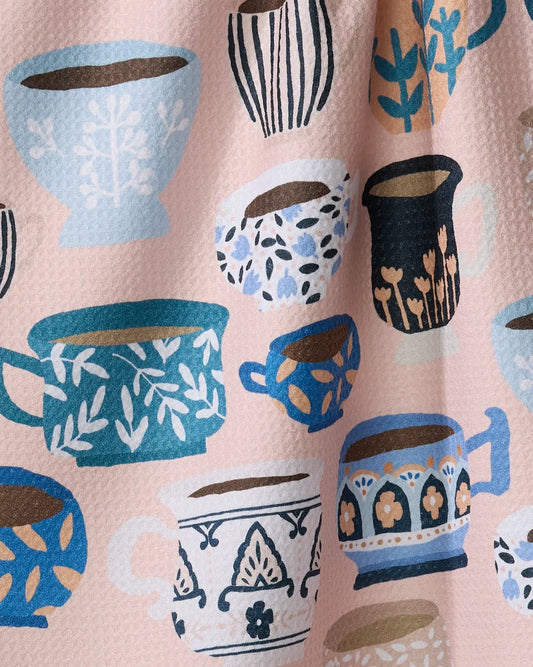 Geometry Les Tasses Tea Towel