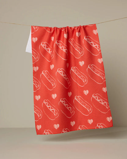 Geometry Lovely Franks Red Tea Towel
