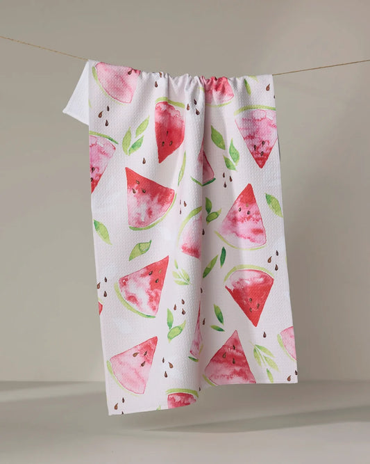 Geometry Watermelon Slice Tea Towel